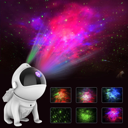 Space Dog Night Light Galaxy Star Astronaut Projector