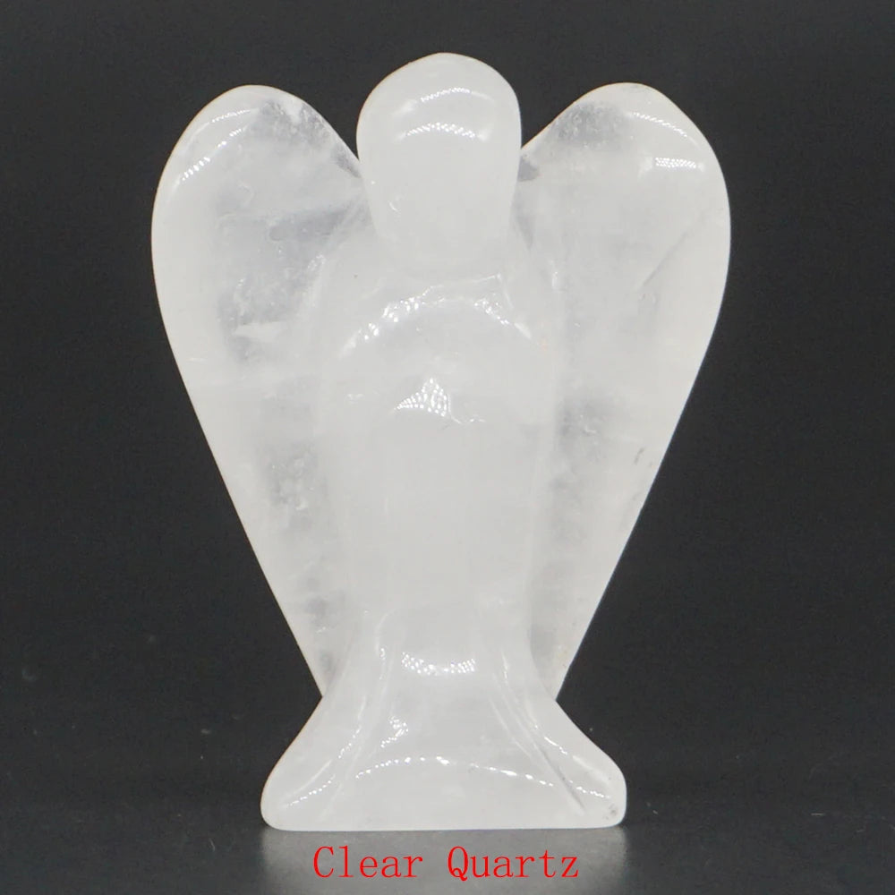 1.5" Angel Statue Stone Carving  Crystal Reiki Healing 1pc