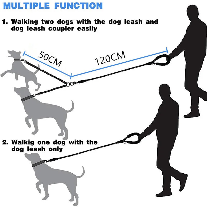 WALK 2 Two DOGS Leash