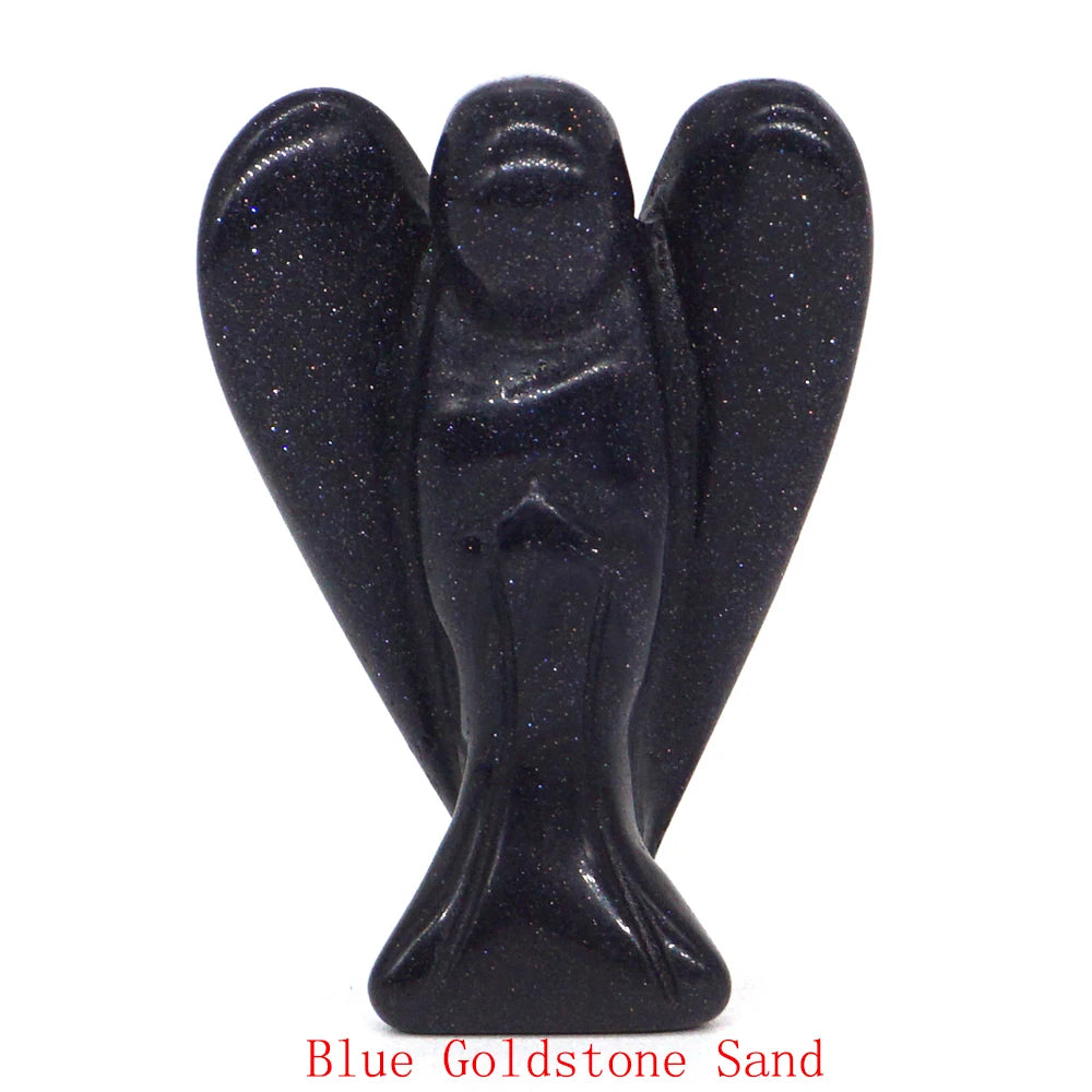 1.5" Angel Statue Stone Carving  Crystal Reiki Healing 1pc