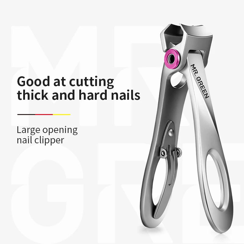 MR.GREEN Nail Clippers Stainless Steel Wide Jaw Opening Manicure Fingernail Cutter