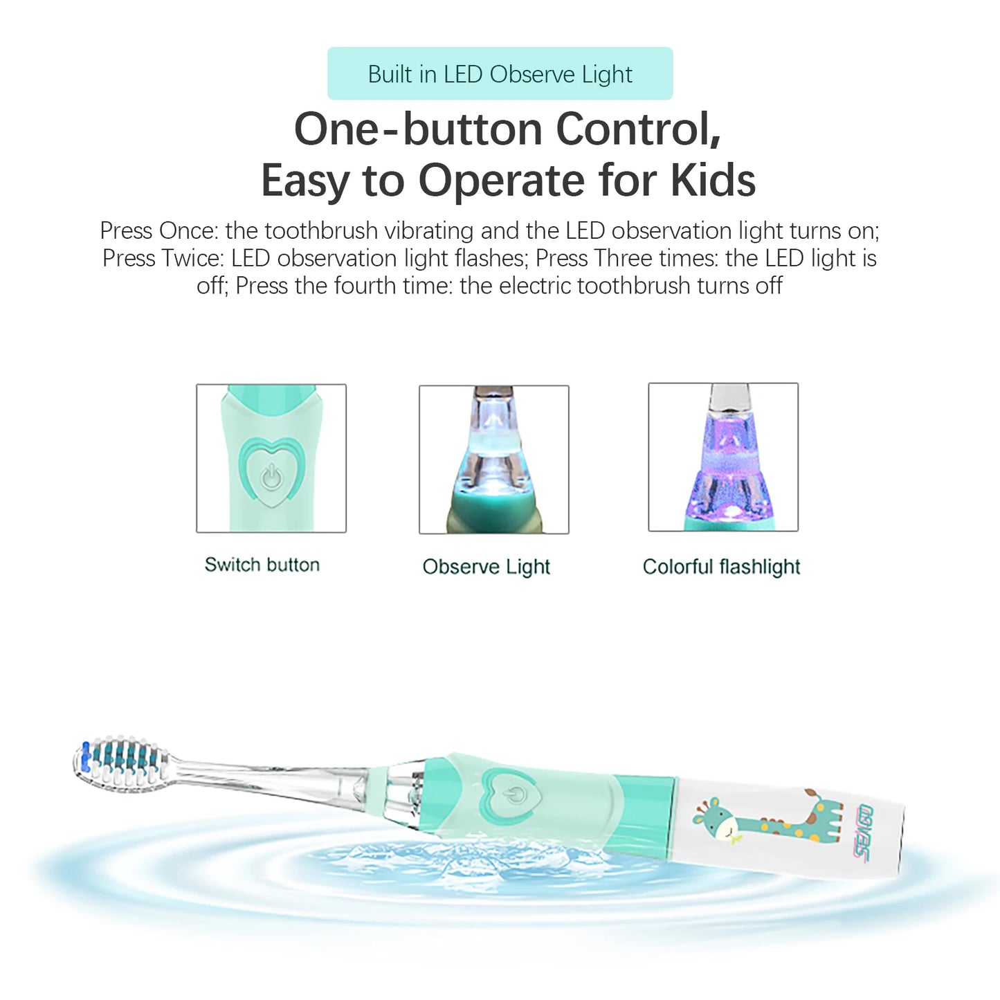 SEAGO Children Electric Sonic Toothbrush