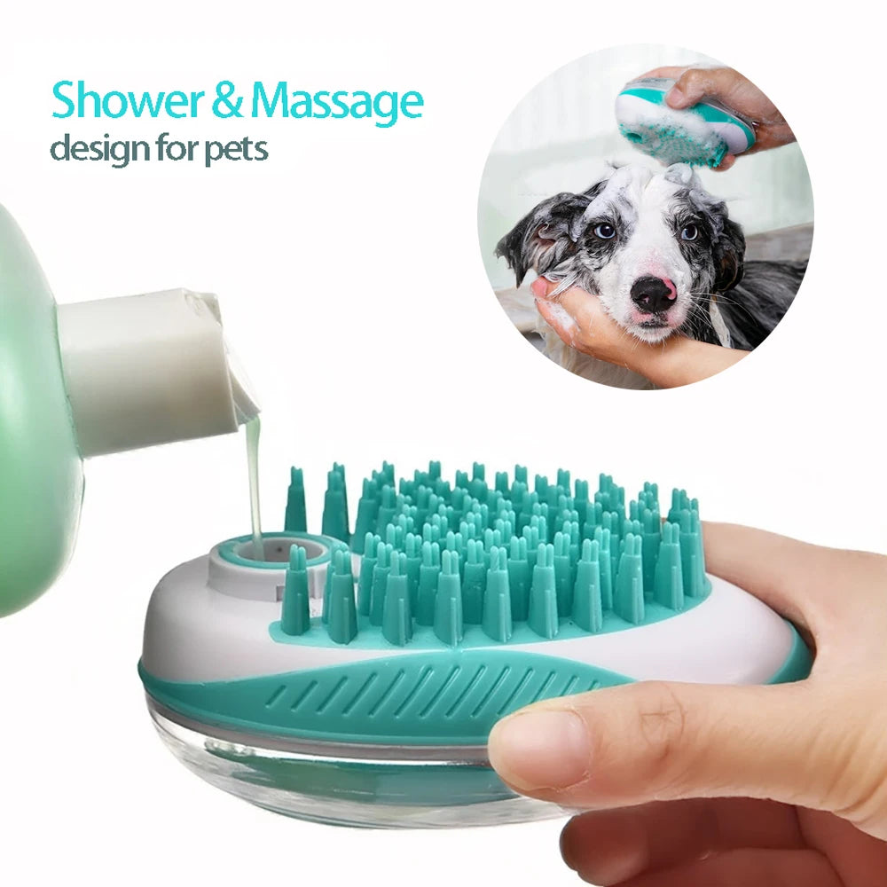 Pet Dog Cat Bath Brush 2-in-1 Pet SPA Massage