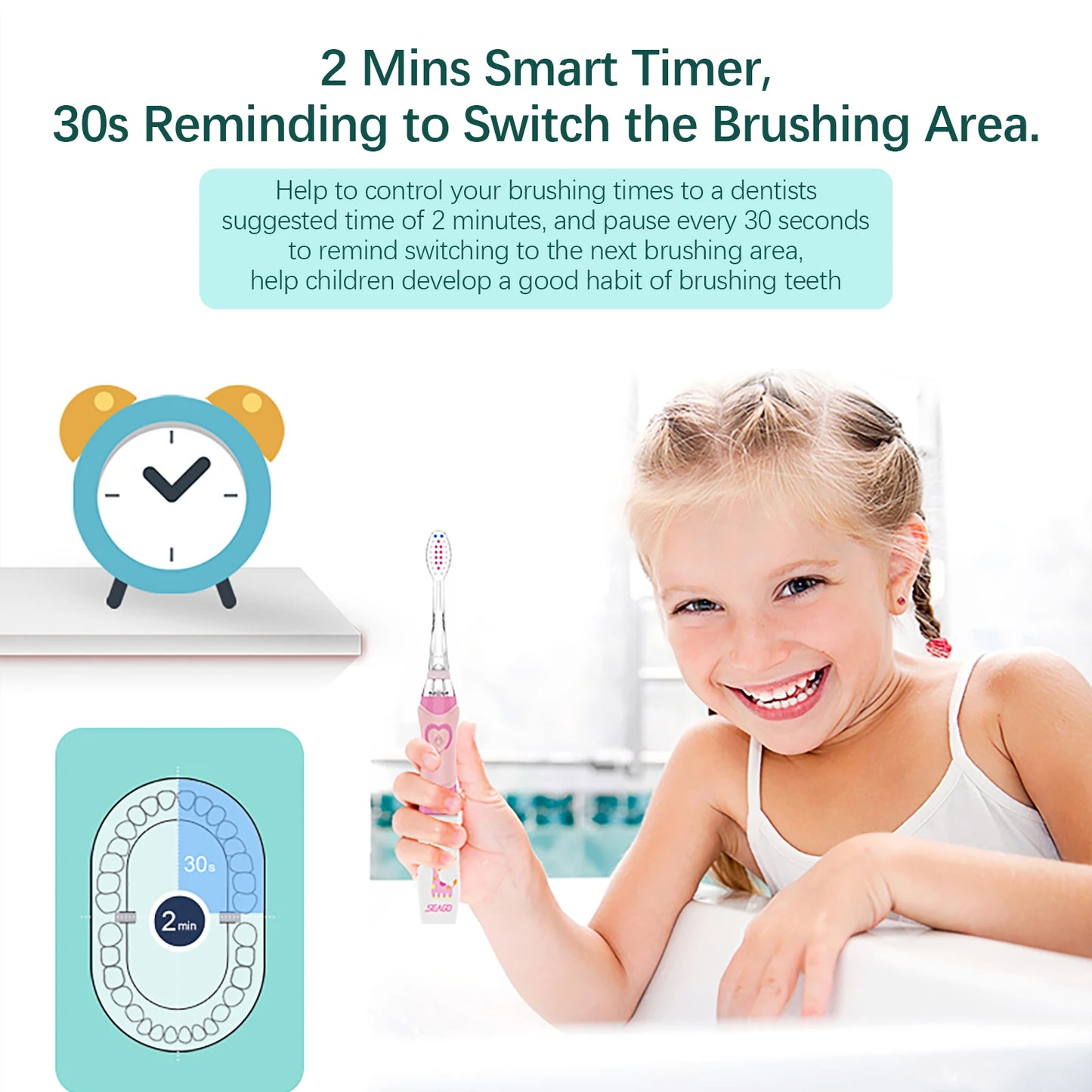 SEAGO Children Electric Sonic Toothbrush