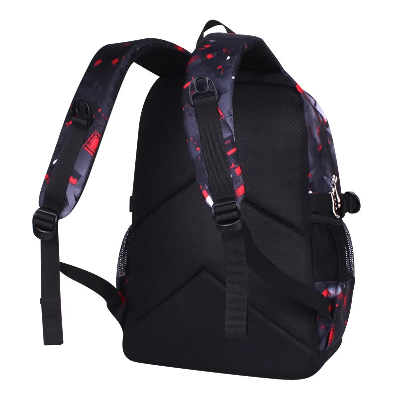 printing football schoolbag child anime backpack