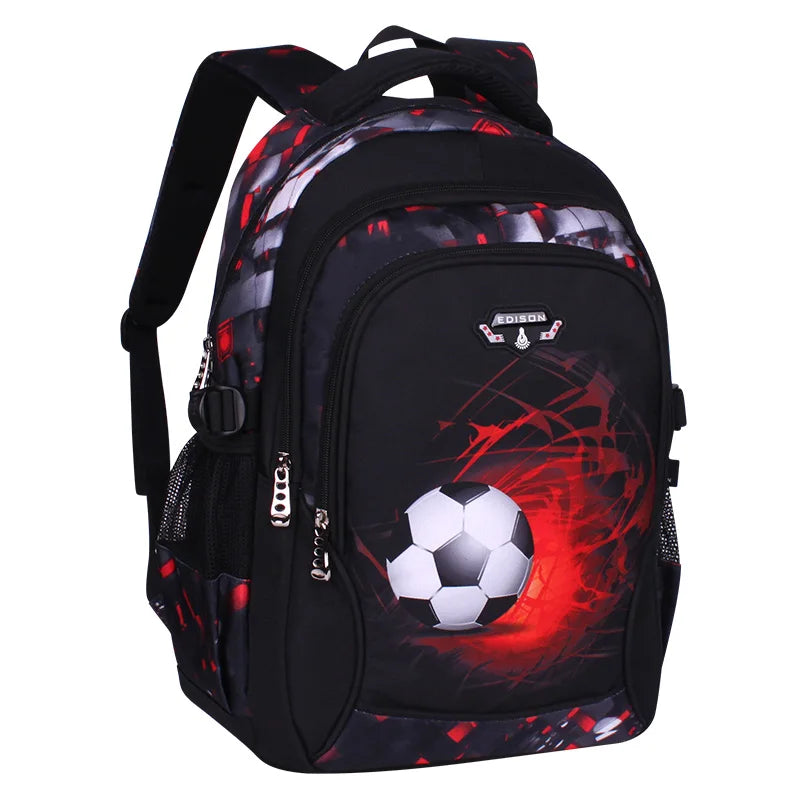 printing football schoolbag child anime backpack