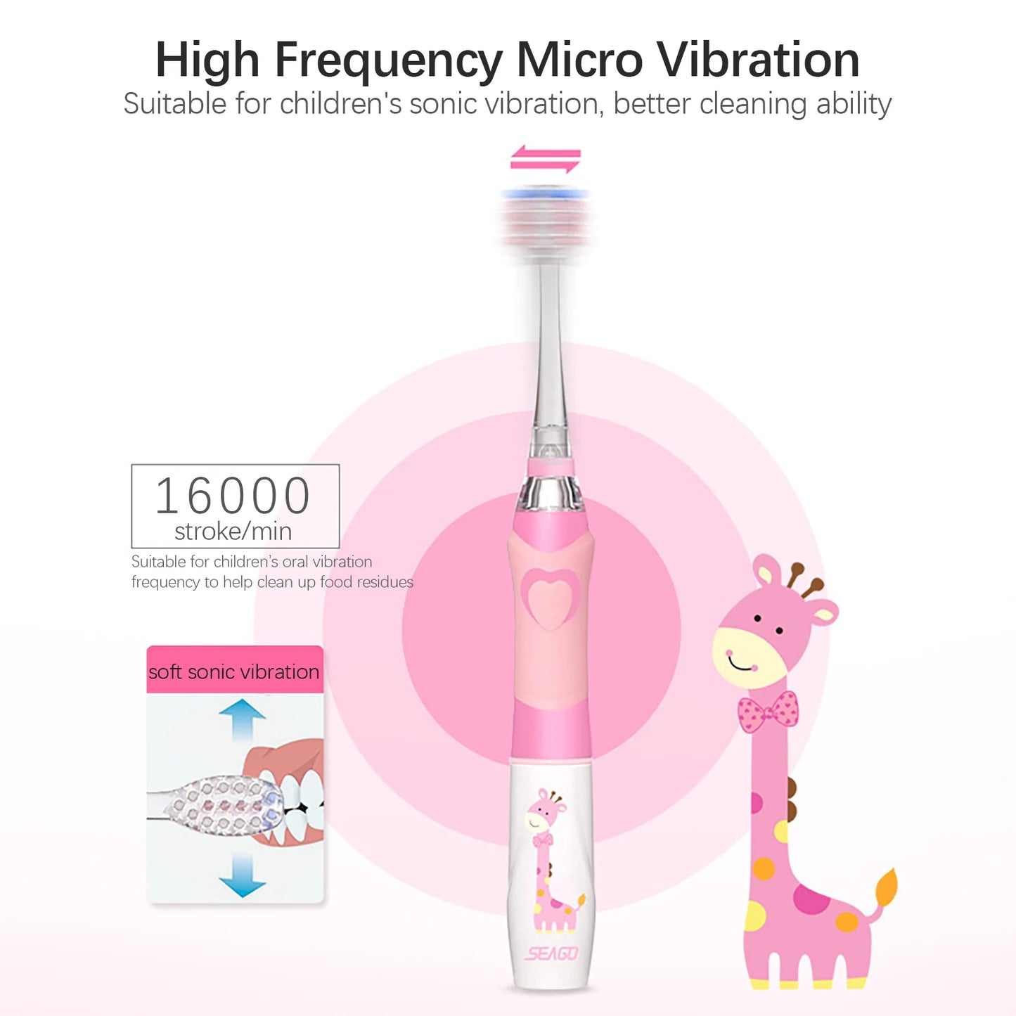 SEAGO Children Electric Sonic Toothbrush