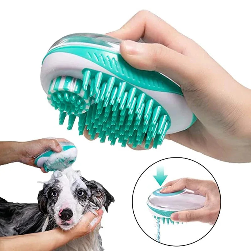 Pet Dog Cat Bath Brush 2-in-1 Pet SPA Massage