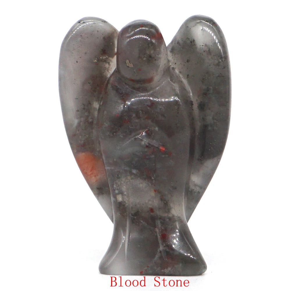 1.5" Angel Statue Stone Carving  Crystal Reiki Healing 1pc