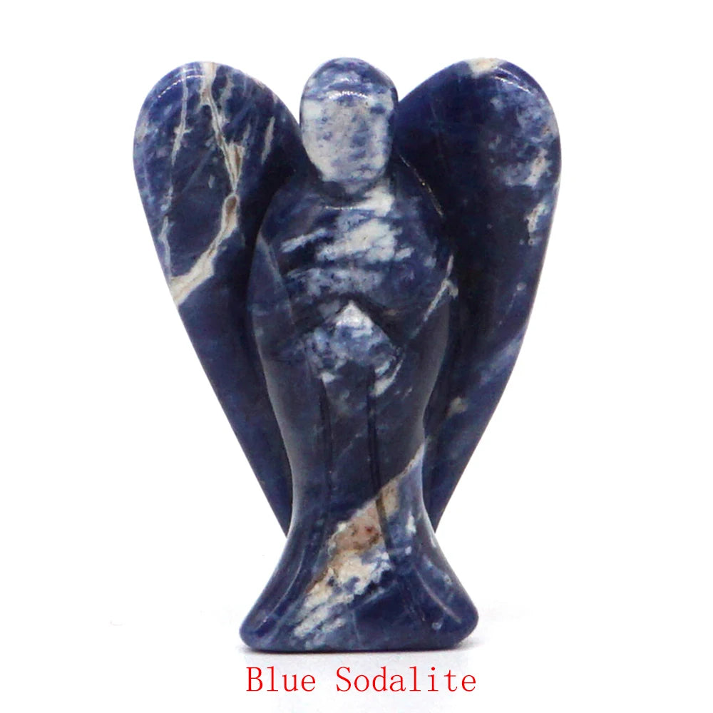 1.5" Angel Statue Stone Carving  Crystal Reiki Healing 1pc