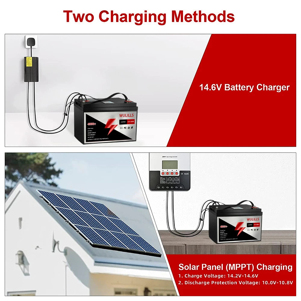 12V 100Ah LiFePO4 battery 4000+cycles Lithium