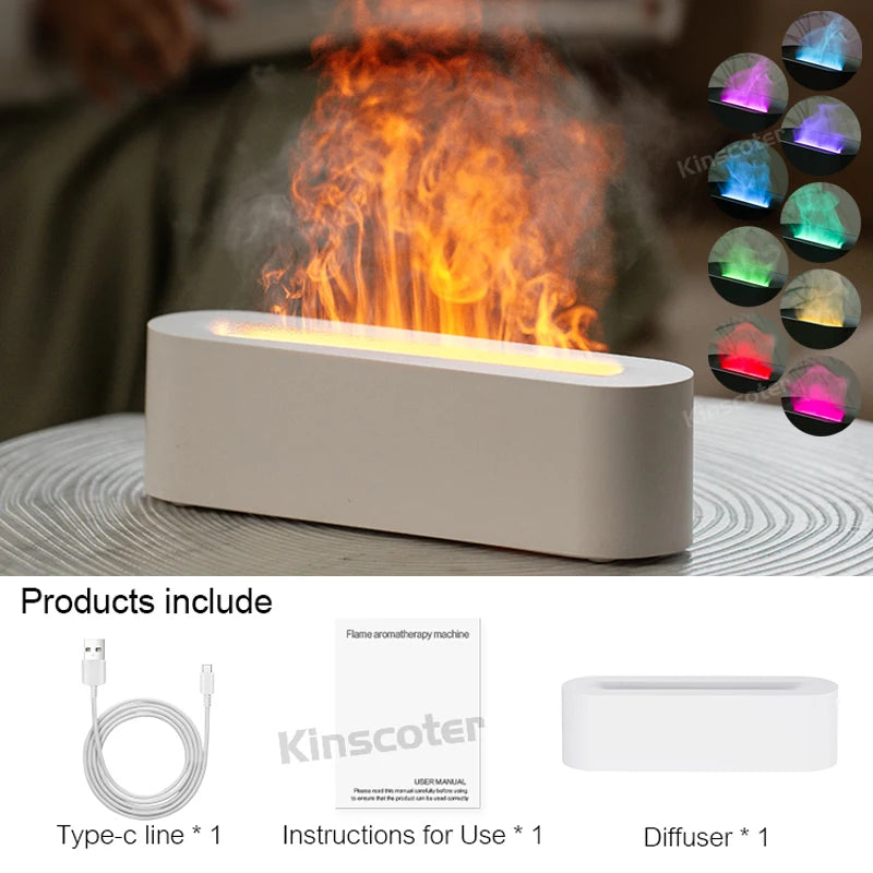 KINSCOTER Essential Oil Aroma Diffuser Flame Air Humidifier Ultrasonic Cool Mist