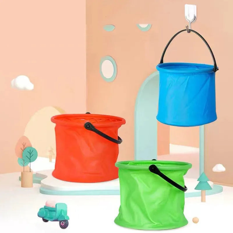 2Pcs Beach Sand Bucket Toy Collapsible Bucket