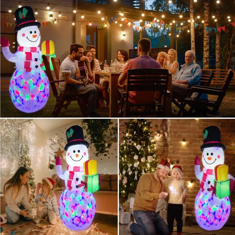 5FT/1.5M Christmas Inflatable Snowman With Color Rotating LED Lights