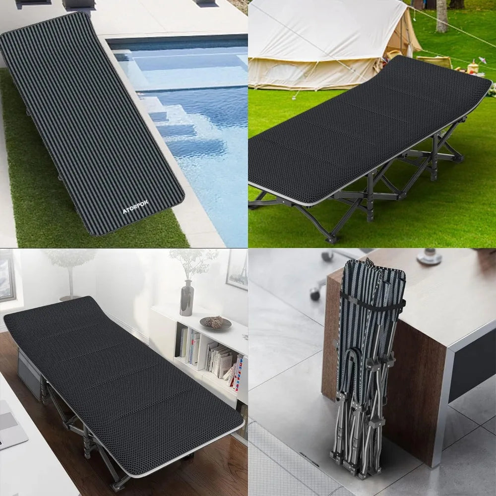 Camping Cot for Adults with Cushion Comfortable