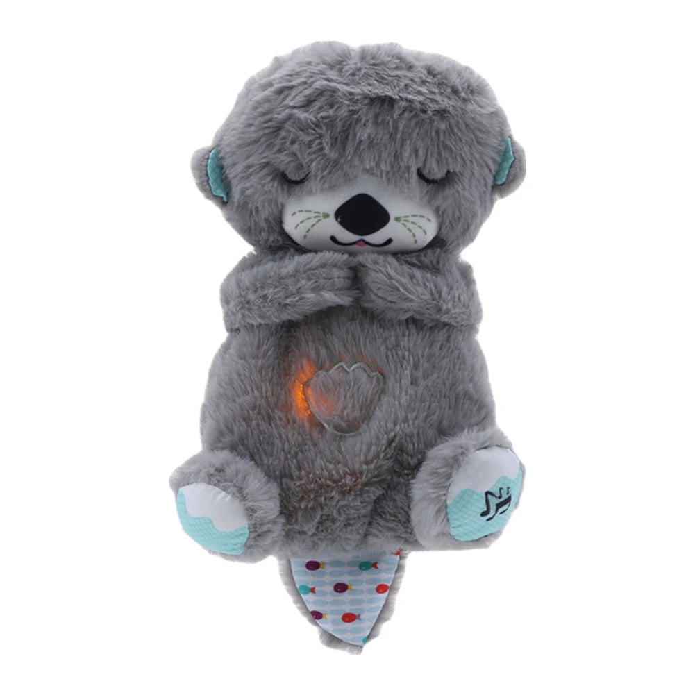 Baby Plush Doll Breathing Bear Baby Soothing Otter Toy Kids Music Sleep