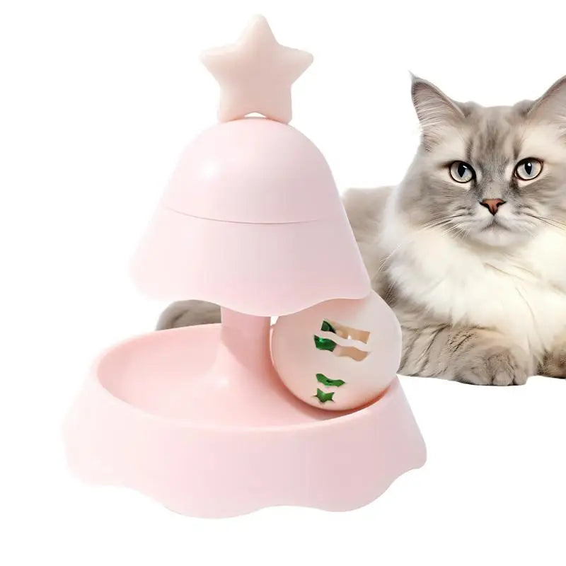 Turntable Cat Ball Toy Cat Teaser Toys Christmas Tree Rolle