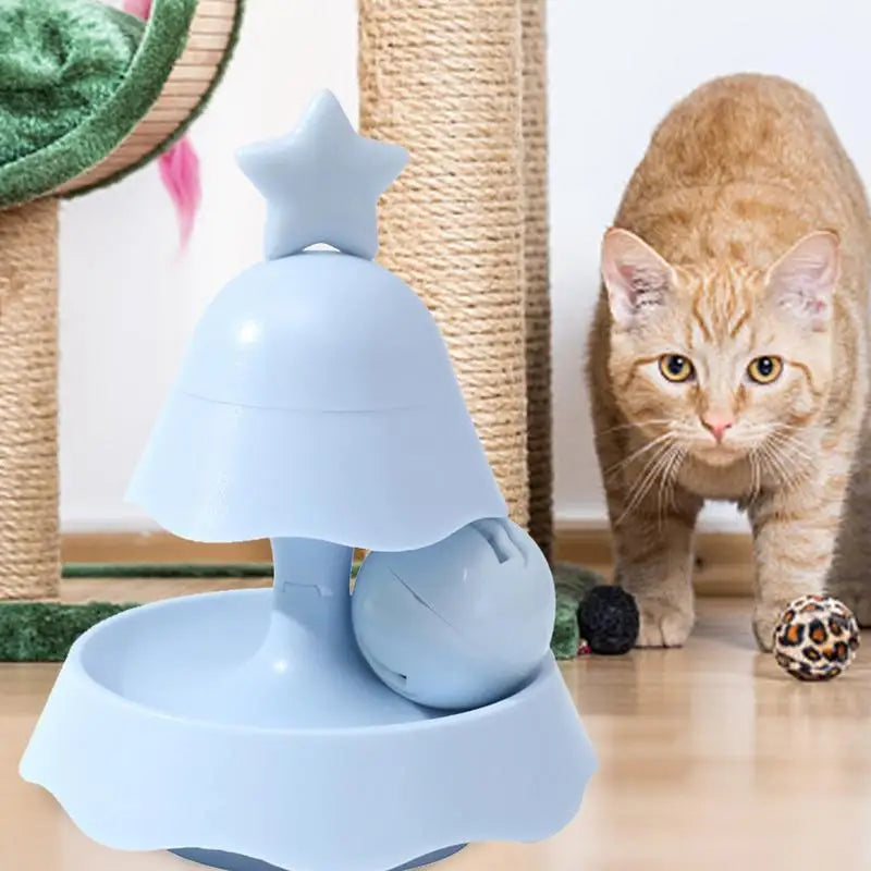 Turntable Cat Ball Toy Cat Teaser Toys Christmas Tree Rolle