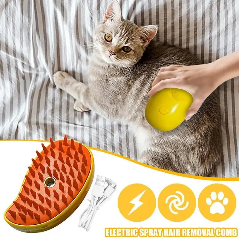 3-in-1 Electric Dog Cat Brush Spray