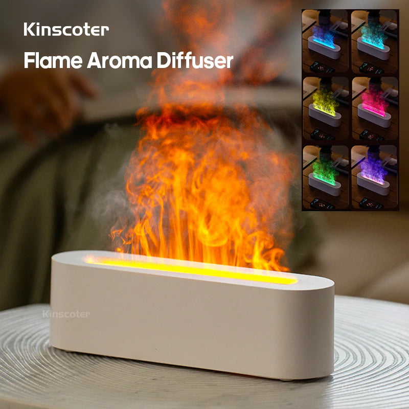 KINSCOTER Essential Oil Aroma Diffuser Flame Air Humidifier Ultrasonic Cool Mist