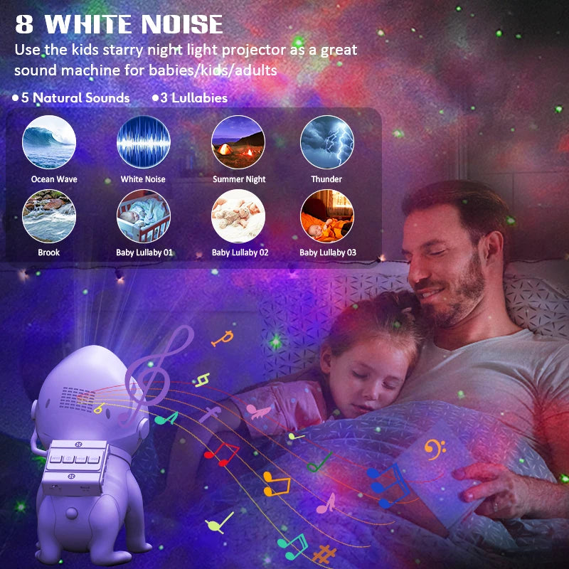 Space Dog Night Light Galaxy Star Astronaut Projector