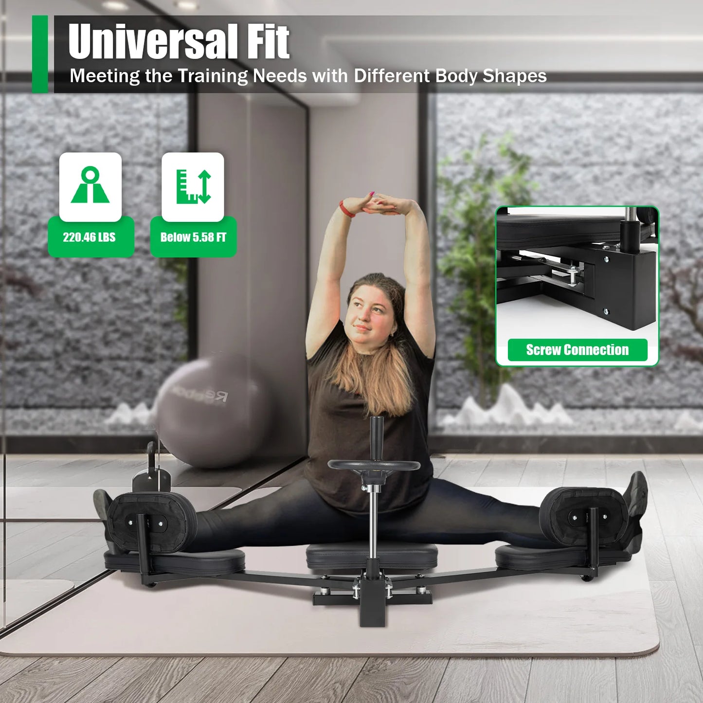 Leg Stretcher Fitness Training Equipment Sports Flexibility Stretching Machine 3 Bar 100KG