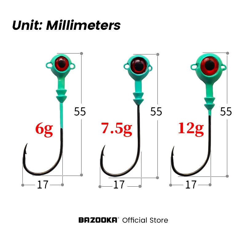 New Fishing Hooks With 3D Eyes 6g 7.5g 12g