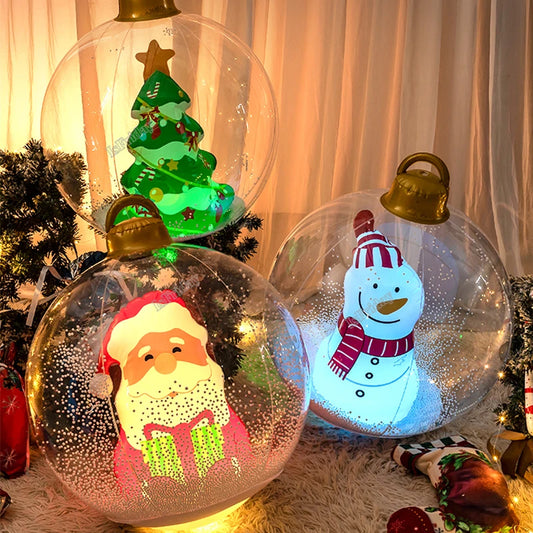 60cm Giant Luminous Inflatable Christmas Balls With Lights Pvc Outdoor