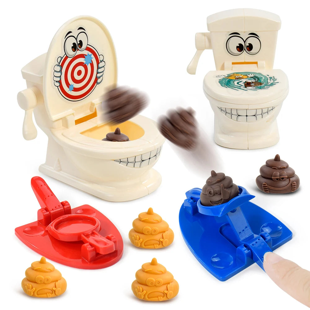 Mini Toilet Anti Stress Toys Two Person Interactive Catapult Toilet