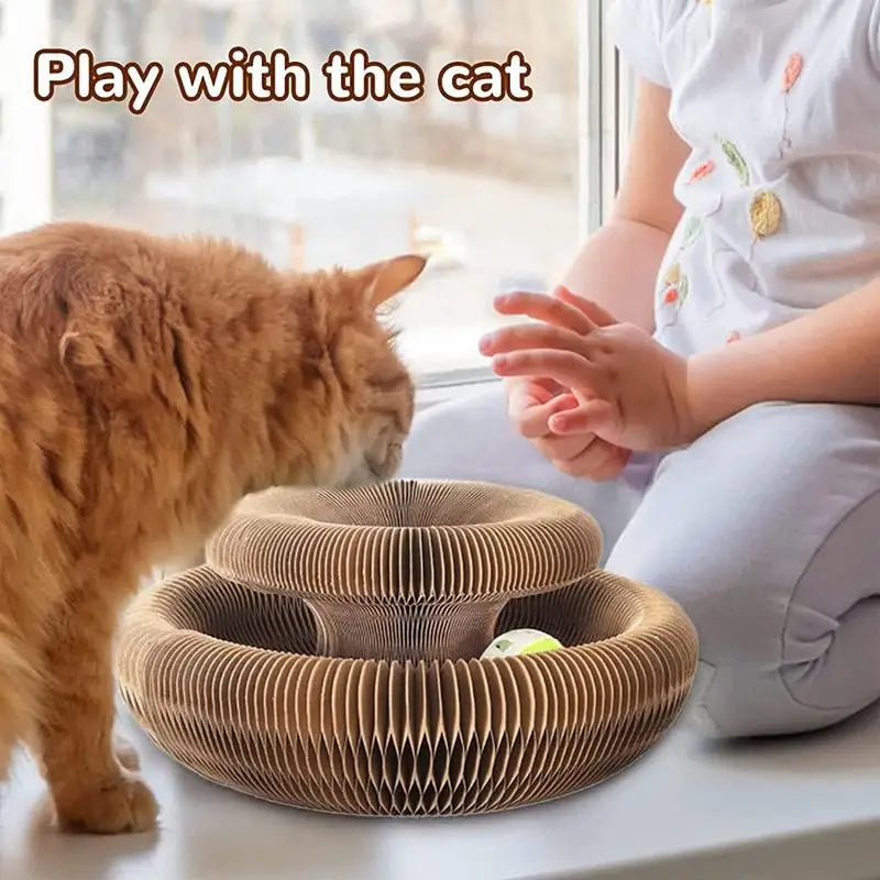 Cat Toys Magic Organ Cat Scratch Board Cat Toy with Bell Cat Grind Claw