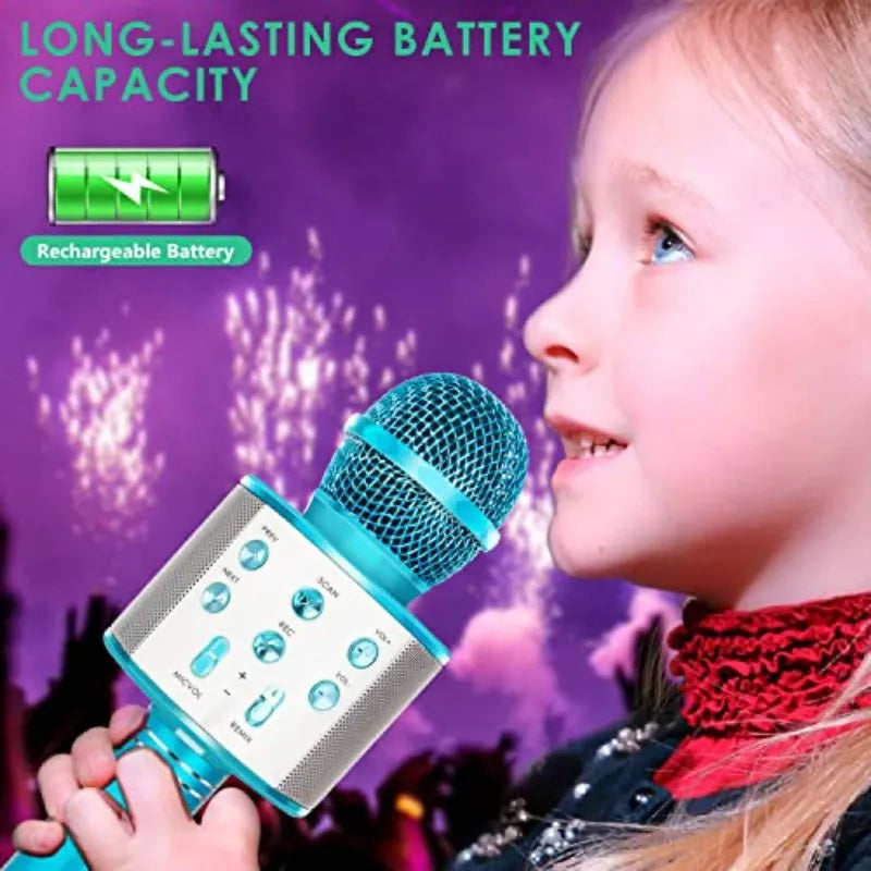 Handheld Wireless Bluetooth Karaoke Machine Microphone For Kids