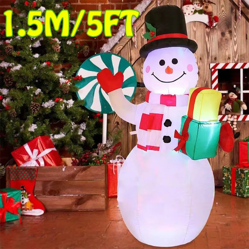 1.8m Christmas Decoration Inflatable Toy Gift Snowman Penguin Built-in LED Lights