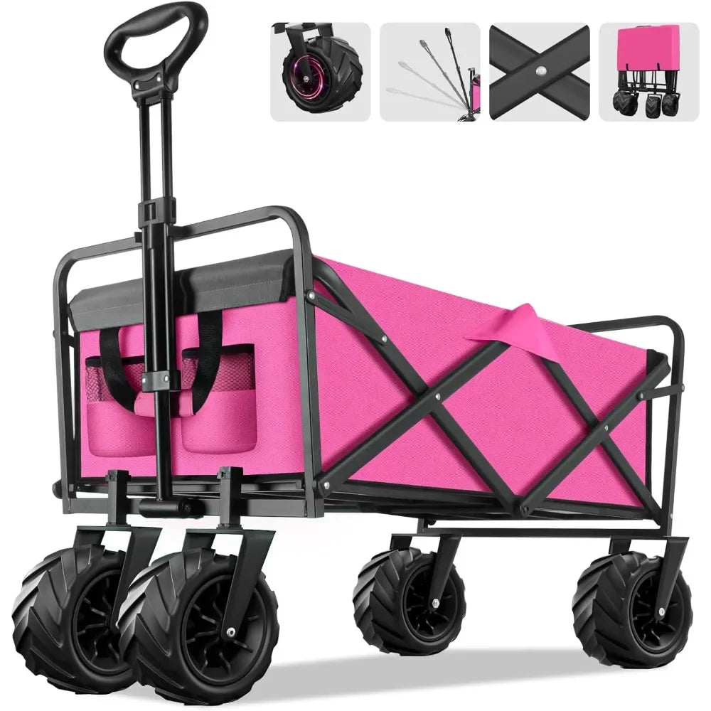 Sand Camping Trolley Pink Garden Carts Folding