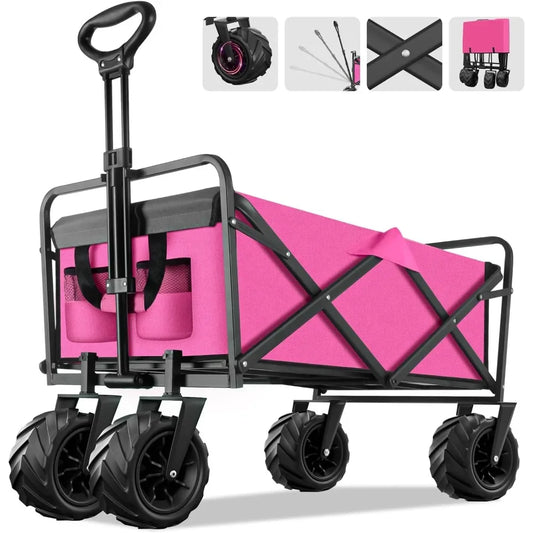 Sand Camping Trolley Pink Garden Carts Folding