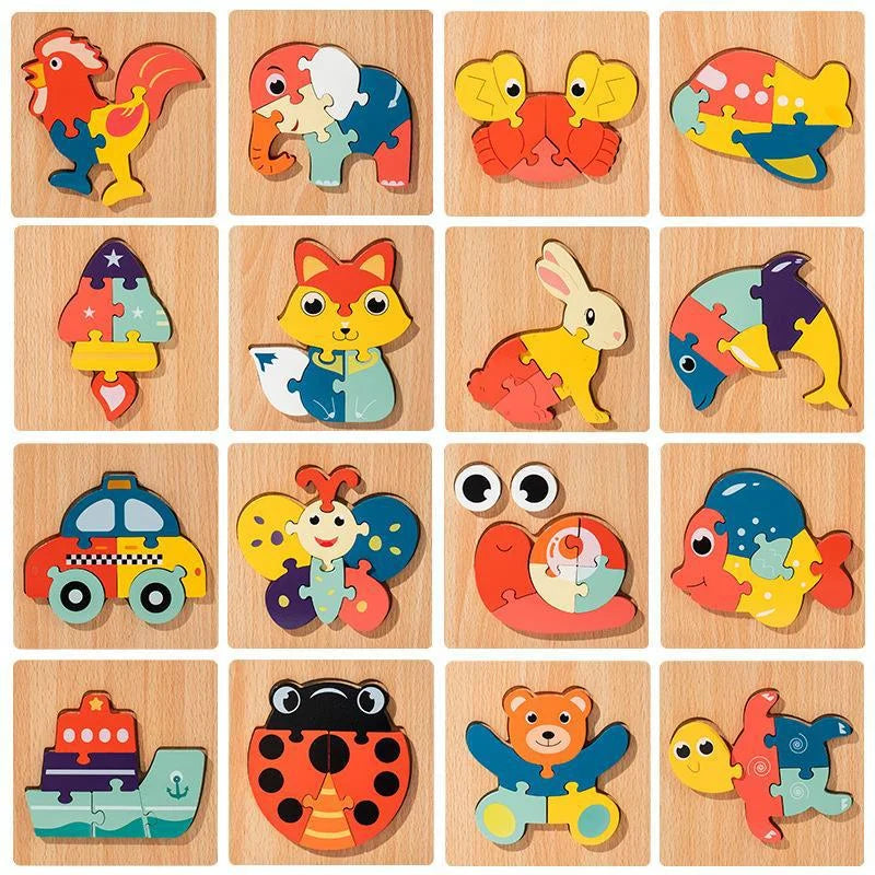 Wooden Early Education Perception Children's Educational Toys Wooden Animal