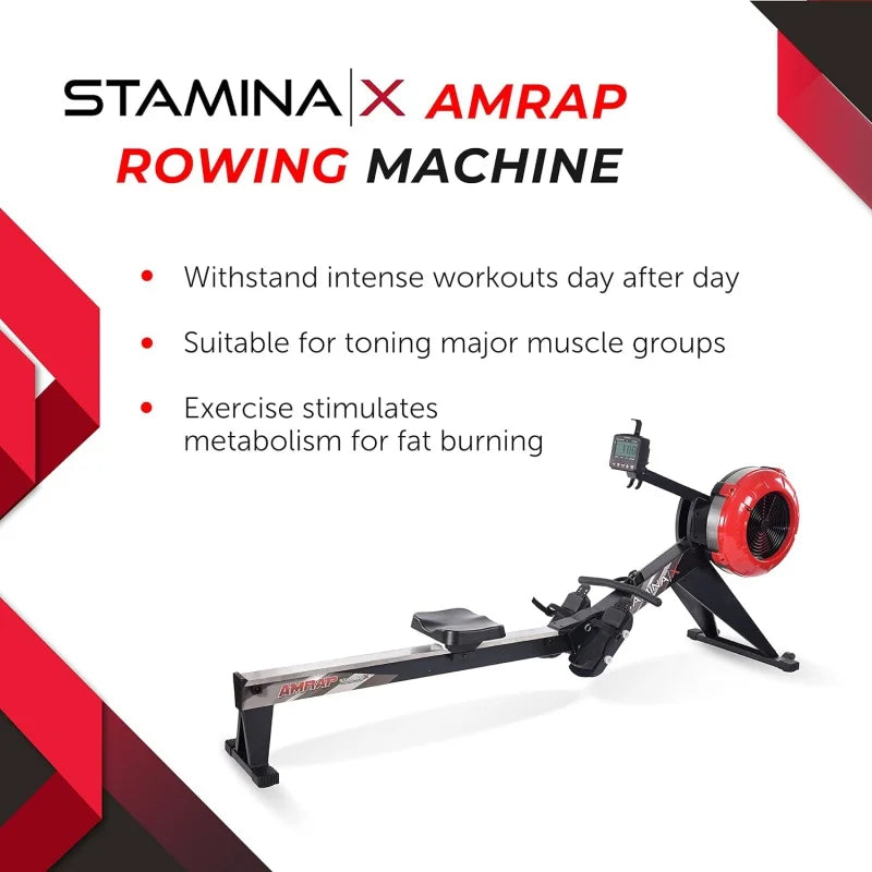 Rower Machine with Smart Workout App - Foldable Rowing Machine with Dynamic Air Resistance