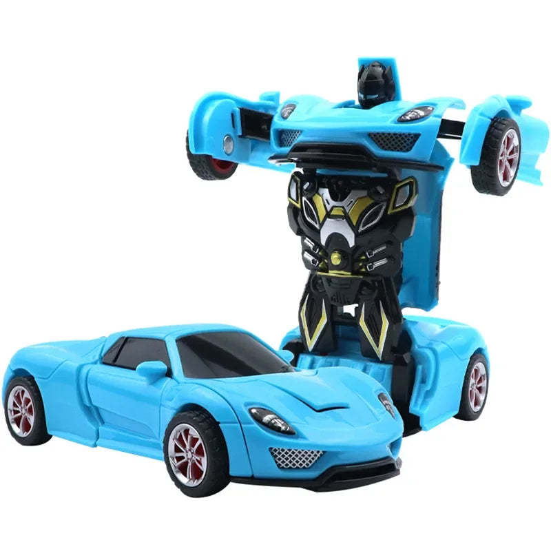 Shape-shifting toy car inertial impact