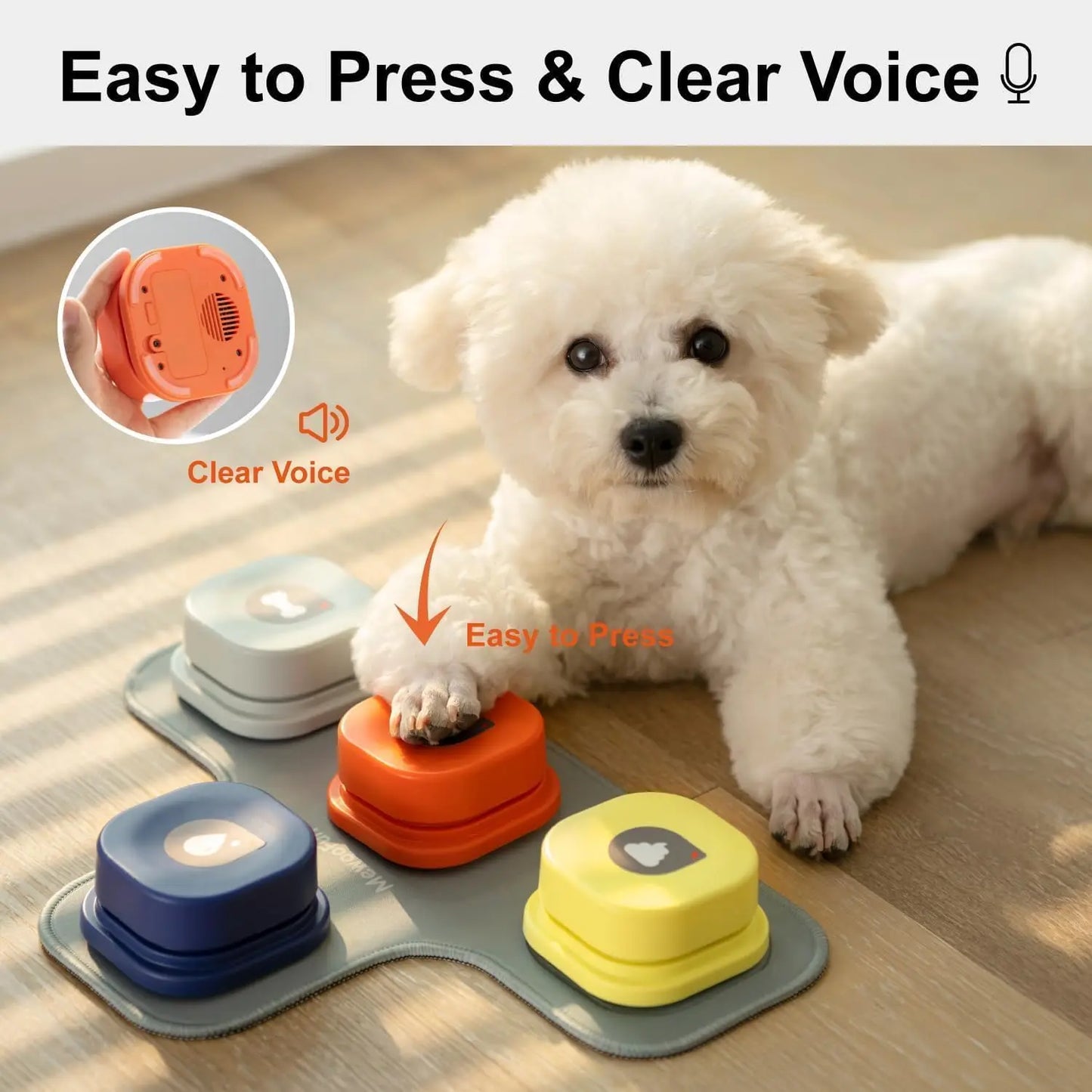 MEWOOFUN Dog Button Record Talking Pet Communication Vocal Training Interactive Toy