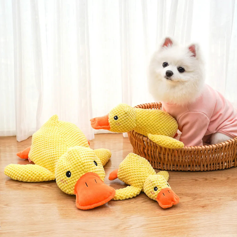 Dog Calming Duck Sound Toys Pet Plush Toy with Quacking Sound Calming