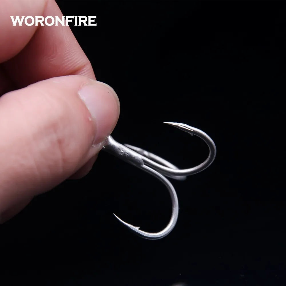 10pcs/lot Thick Treble Hook Strong Pull 2# 4# 6# 8# 10# 12#