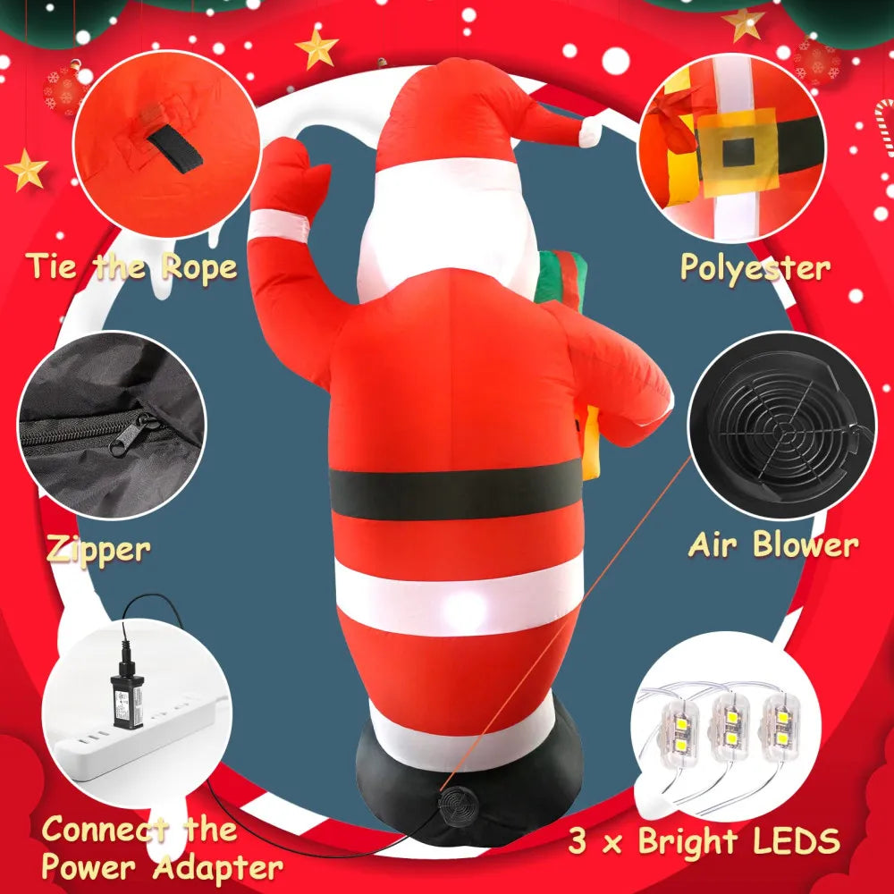 1.5M/5FT Christmas Inflatable Santa Claus Outdoor Decoration for Yard, Weatherproof