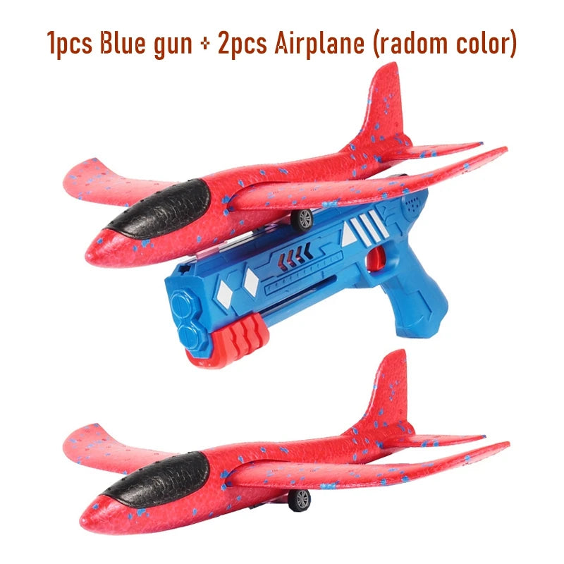 Kids Catapult Plane Toys Gun-style Launching Aircraft Gunner