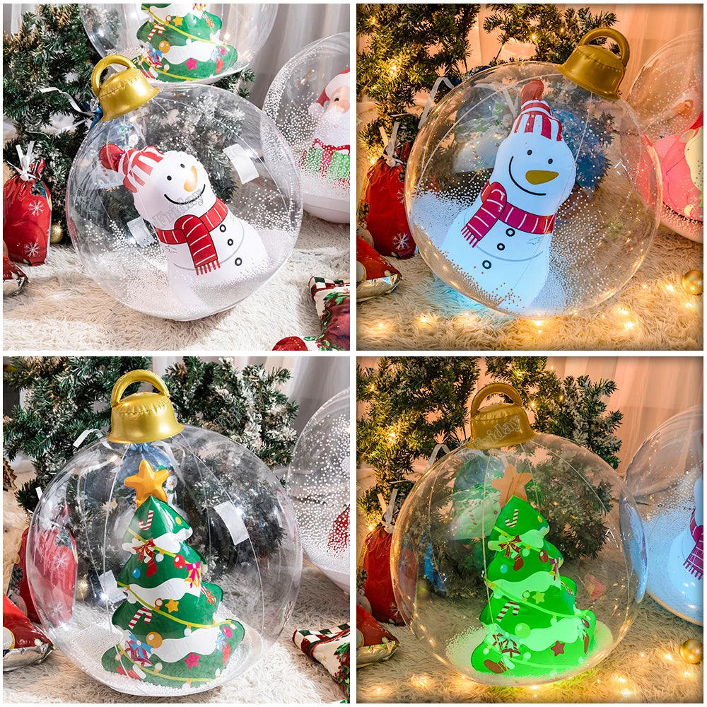 60cm Giant Luminous Inflatable Christmas Balls With Lights Pvc Outdoor