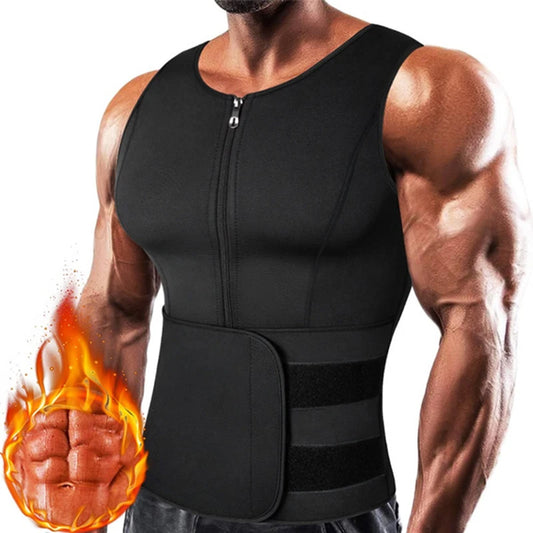 Men Neoprene Sauna Zipper Waist Trainer