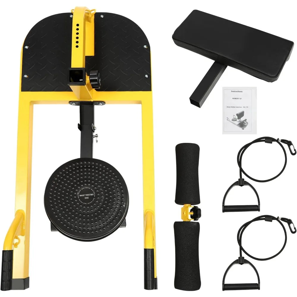 Multi-Function Deep Squat Machine Yellow and Black Home Gym Hip Thrust Machine