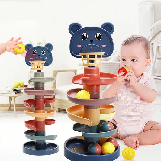 Baby Toys Track Sliding Ball Rolling Ball Pile Tower Early Educational Toy