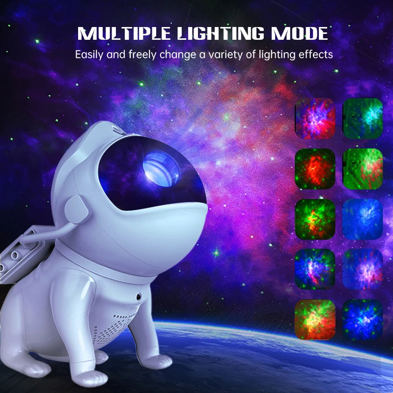 Space Dog Night Light Galaxy Star Astronaut Projector