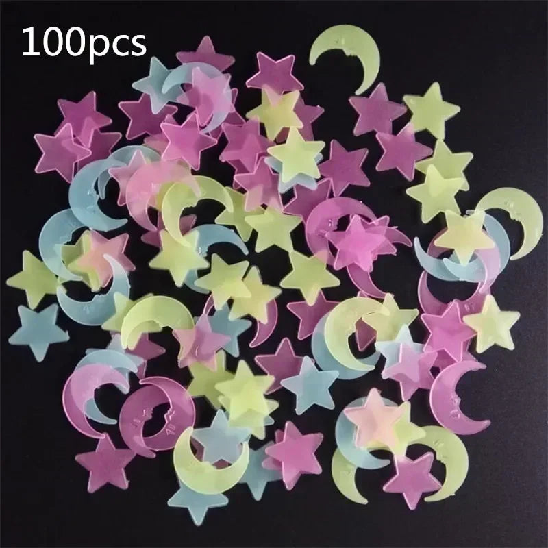 100pcs/bag Glow In The Dark Toys Luminous Star Stickers