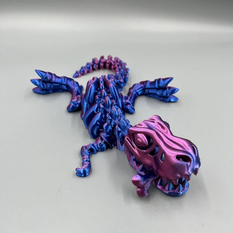 3D Printed Dragon Set Crafts Model Decoration Fidget Toy Rotatable Tyrannosaurus Rex Skeleton