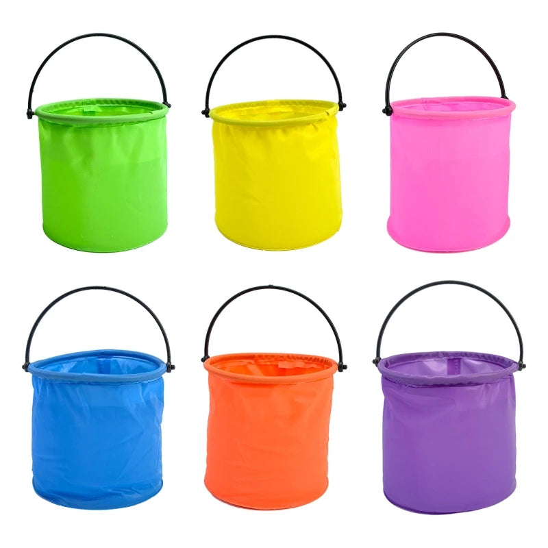 2Pcs Beach Sand Bucket Toy Collapsible Bucket